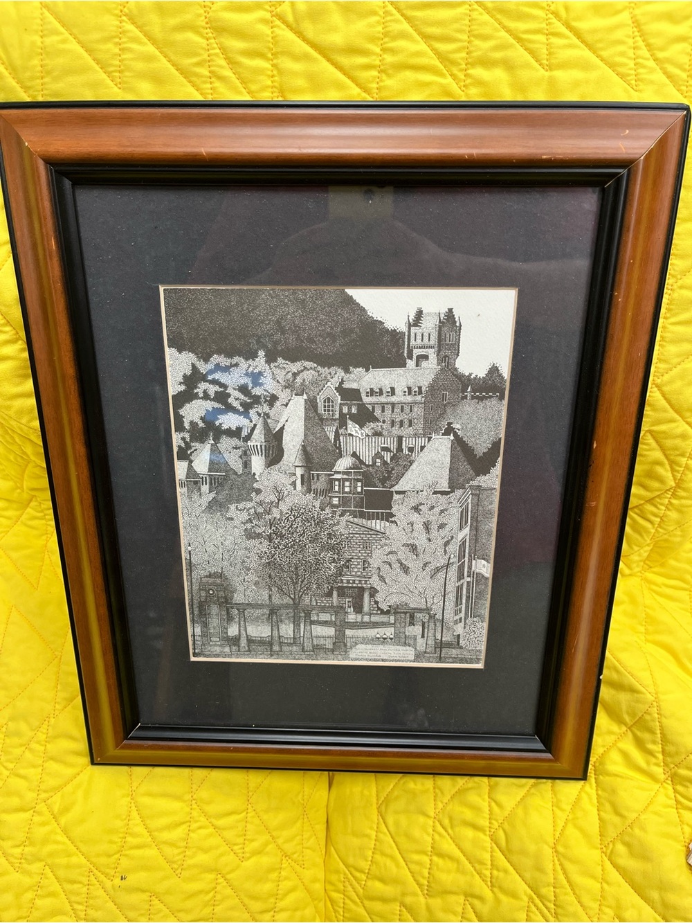 Framed McGill University Royal Victoria Hospital Drawing